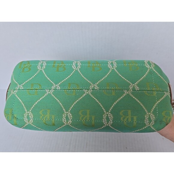 Dooney And Bourke Signature Rope Lattice DB Canvas Y2K Satchel Mint White - Picture 6 of 16